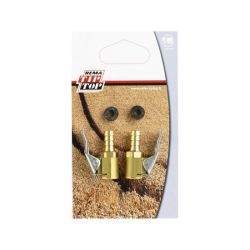 2 RACCORDS TUYAU D 7mm + JOINTS (SOUS BLISTER) (A)