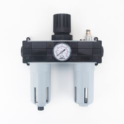 FILTRE REGULATEUR LUBRIFICATEUR 3 BLOCS AVEC MANOMETRE ET FIXATION 3/8