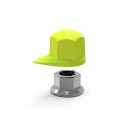 INDICATEUR DESSERAGE ET CACHE ECROU JAUNE 24 mm (VENDU PAR 50)