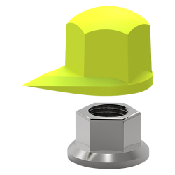INDICATEUR DESSERAGE ET CACHE ECROU JAUNE 32 mm (VENDU PAR 50)