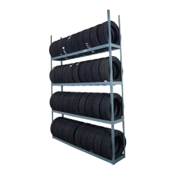 RAYONNAGE POUR PNEUS VL ET VUL - 4 NIVEAUX (234 x 42 x 305 cm)